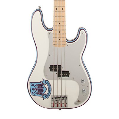 Fender Steve Harris Precision Bass Akçaağaç Klavye Olympic White Chrome PG Bas Gitar